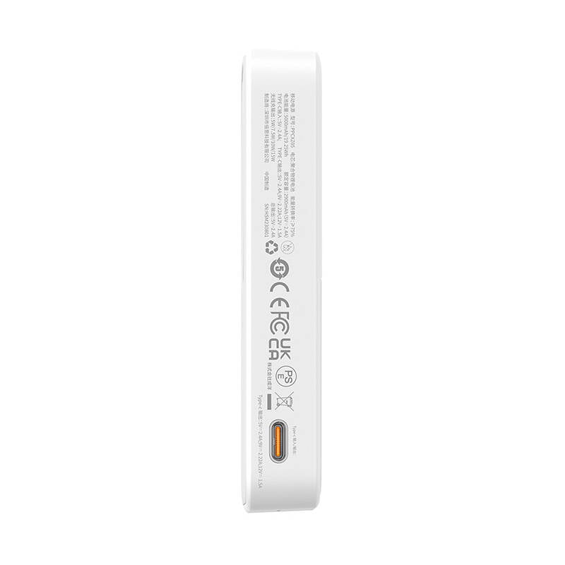 Baseus - Power Bank MagPro Magnetic PPCXZ05 (P10064101223-00) - USB-C, 5000mAh, 20W, MagSafe, Cable Type-C, 3A, 30cm - White