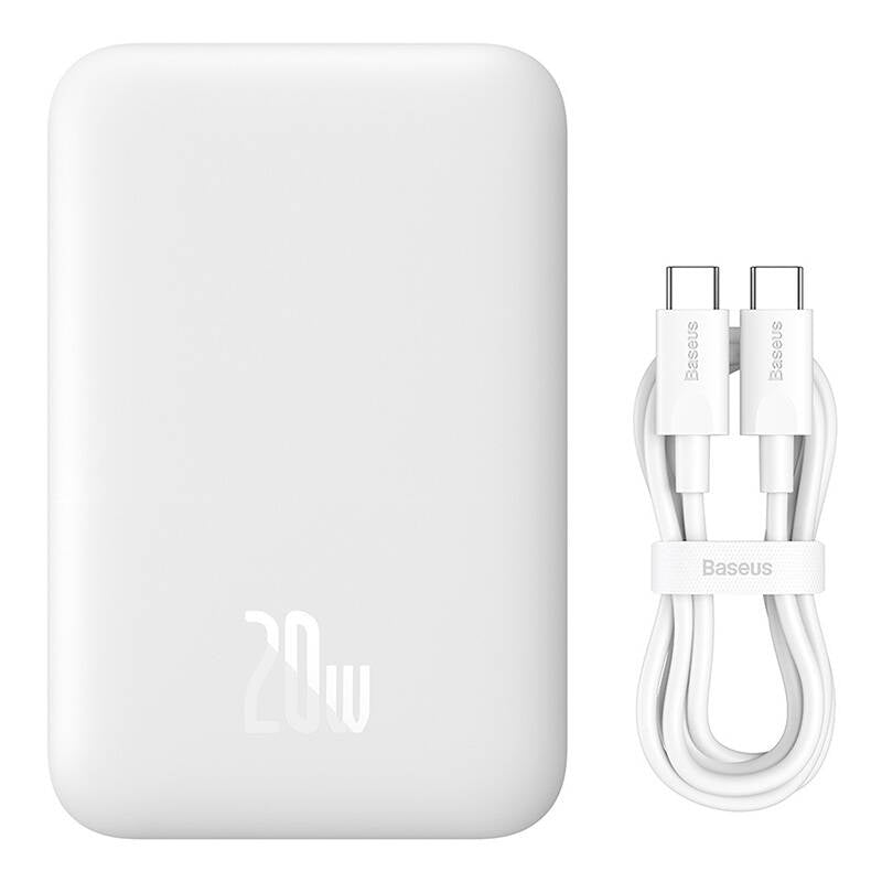 Baseus - Power Bank Magnetic Mini Air (P10059002223-00) - USB-C, MagSafe, 6000mAh, 20W - White