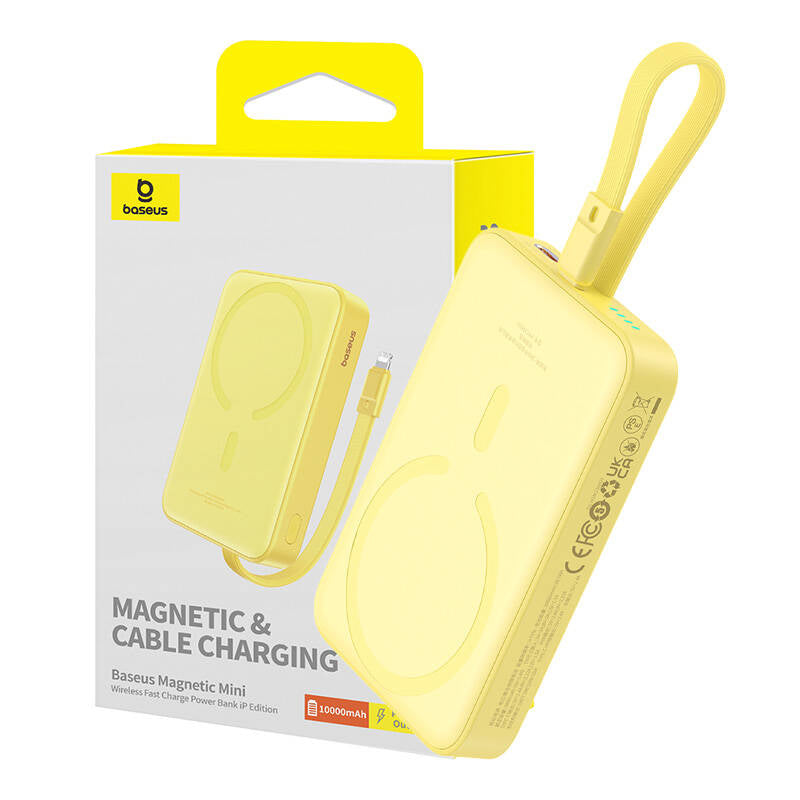 Baseus - Power Bank Magnetic Mini (P10022109Y23-00) - MagSafe, USB-C, 10000mAh, 20W - Yellow