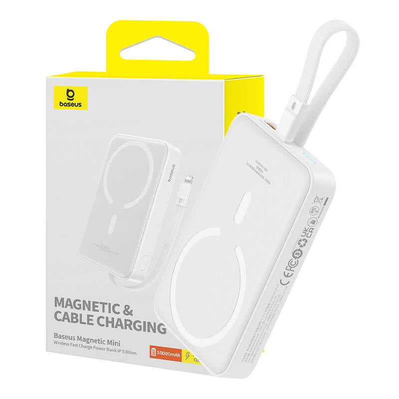 Baseus - Power Bank Magnetic Mini (P10022109223-00) - MagSafe, USB-C, 10000mAh, 20W - White
