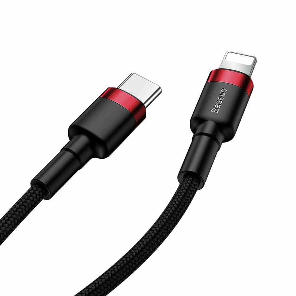 Baseus - Data Cable Cafule (CATLKLF-91) - Type-C to Lightning, 18W, 1m - Black / Red