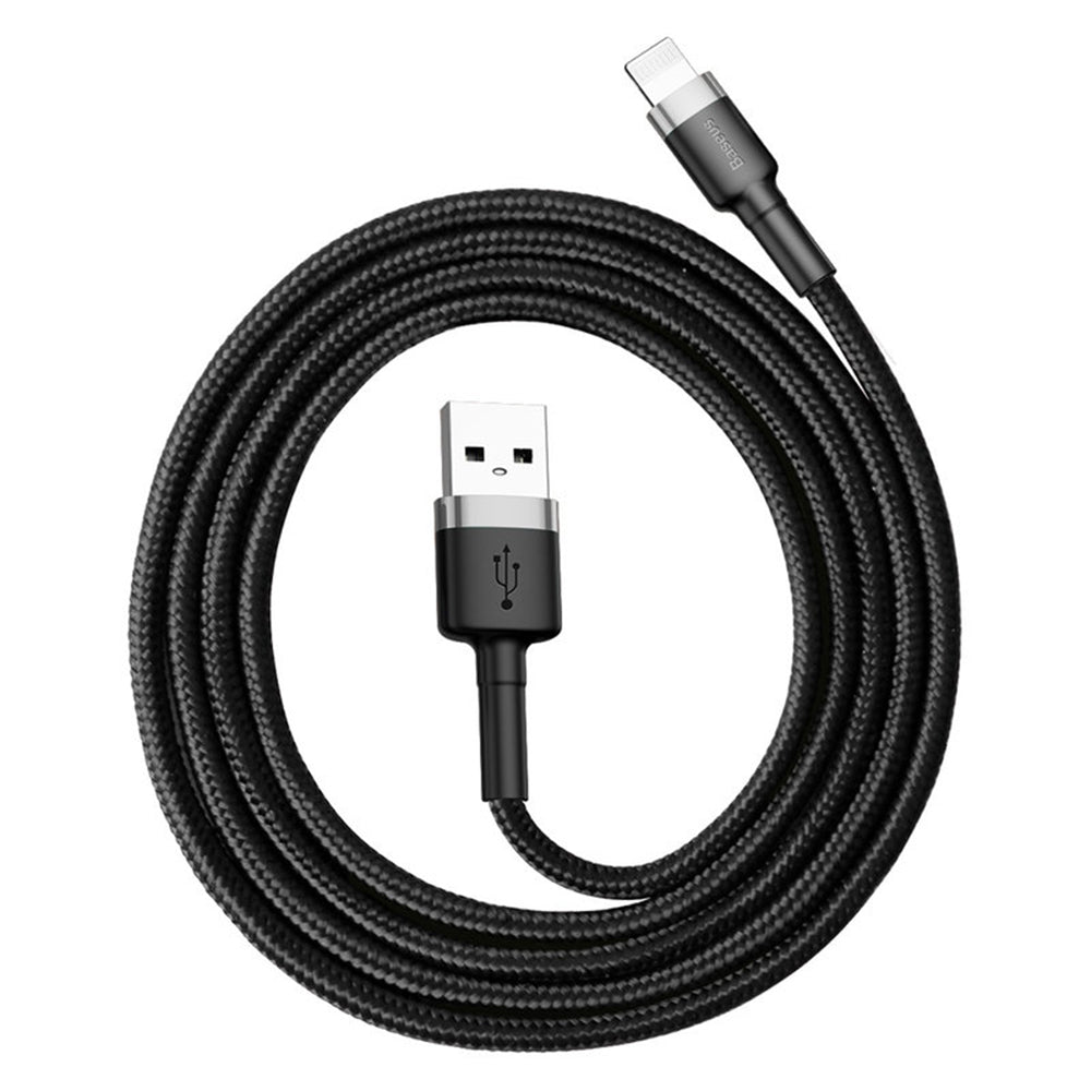 Baseus - Data Cable Cafule (CALKLF-BG1) - USB to Lightning, 2.4A, 480Mbps, 1m - Black / Grey