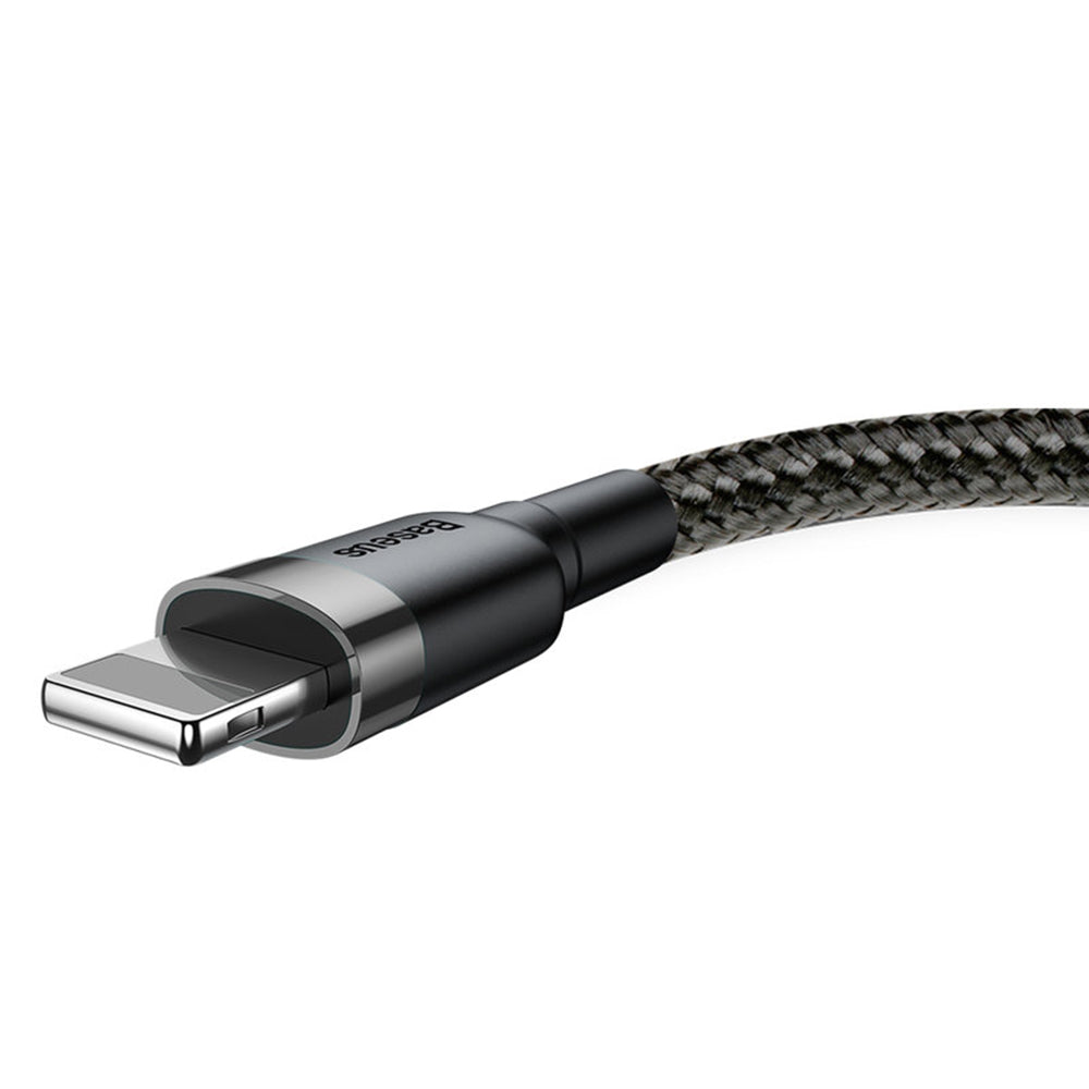 Baseus - Data Cable Cafule (CALKLF-BG1) - USB to Lightning, 2.4A, 480Mbps, 1m - Black / Grey