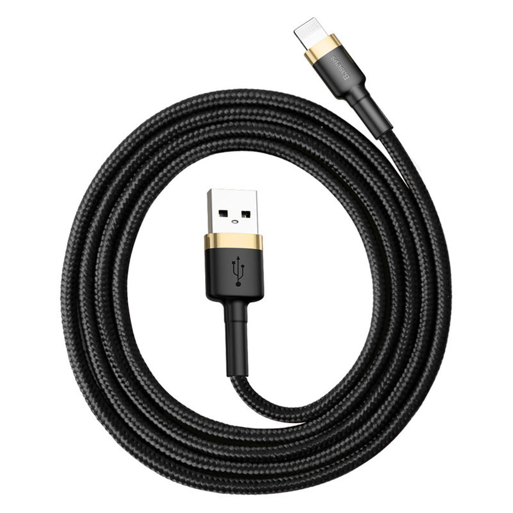 Baseus - Data Cable Cafule (CALKLF-BV1) - USB to Lightning, 2.4A, 480Mbps, 1m - Black / Gold