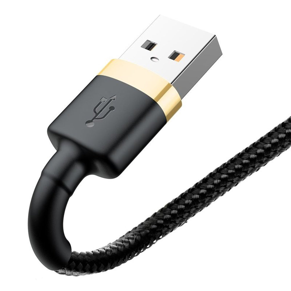 Baseus - Data Cable Cafule (CALKLF-RV1) - USB to Lightning, 2A, 3m - Black / Gold