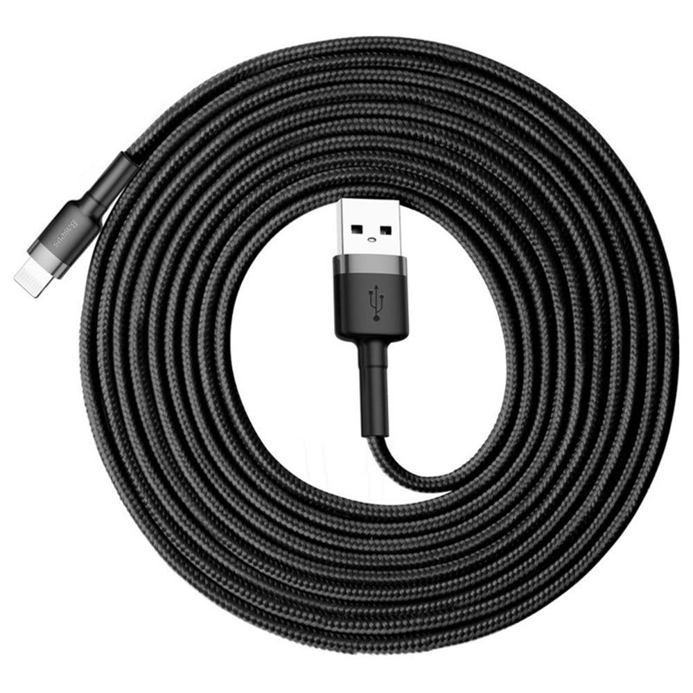 Baseus - Data Cable Cafule (CALKLF-RV1) - USB to Lightning, 2A, 3m - Black / Gold