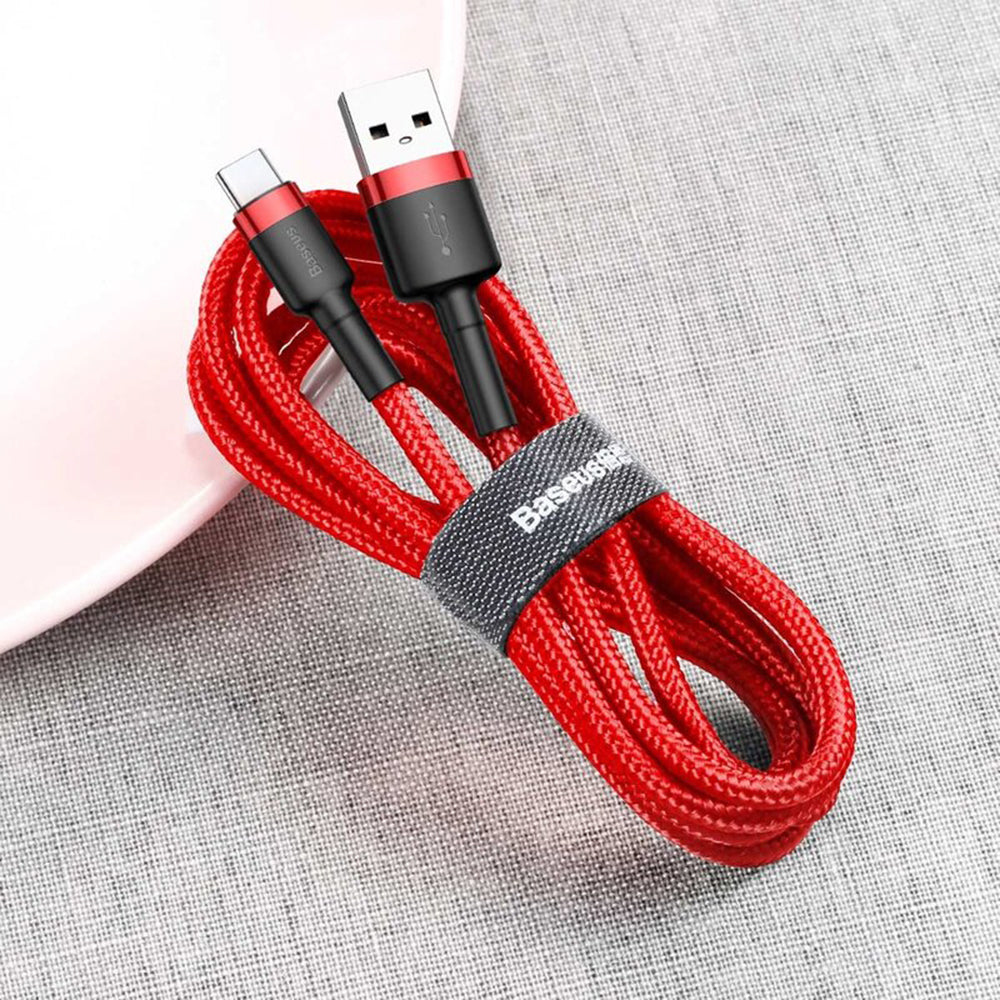Baseus - Data Cable Cafule (CATKLF-C09) - USB to Type-C, QC3.0, 2A, 2m - Red
