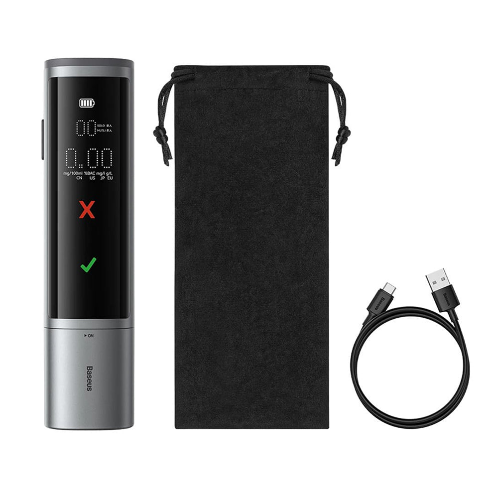 Baseus - Electronic Breathalyzer SafeJourney Pro Series (CRCX060014) - 470mAh, LCD Display, Type-C - Black