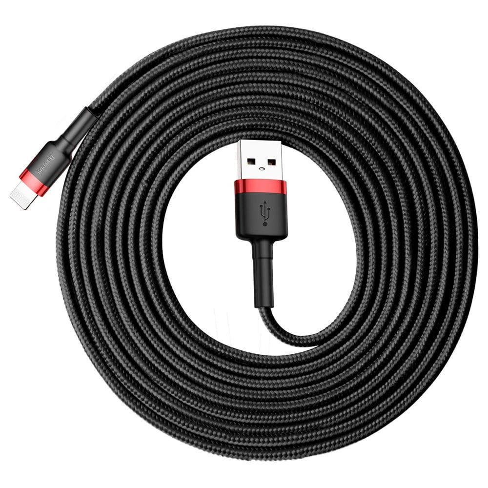 Baseus - Data Cable Cafule (CALKLF-R91) - USB to Lightning, QC3.0, 2A, 3m - Black / Red