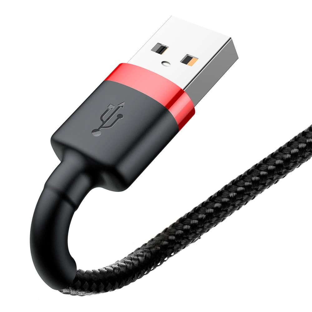 Baseus - Data Cable Cafule (CALKLF-R91) - USB to Lightning, QC3.0, 2A, 3m - Black / Red