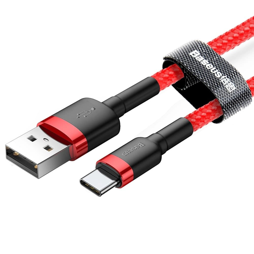 Baseus - Data Cable Cafule (CATKLF-B09) - USB to Type-C, Fast Charge, QC3.0, 3A, 1m - Red