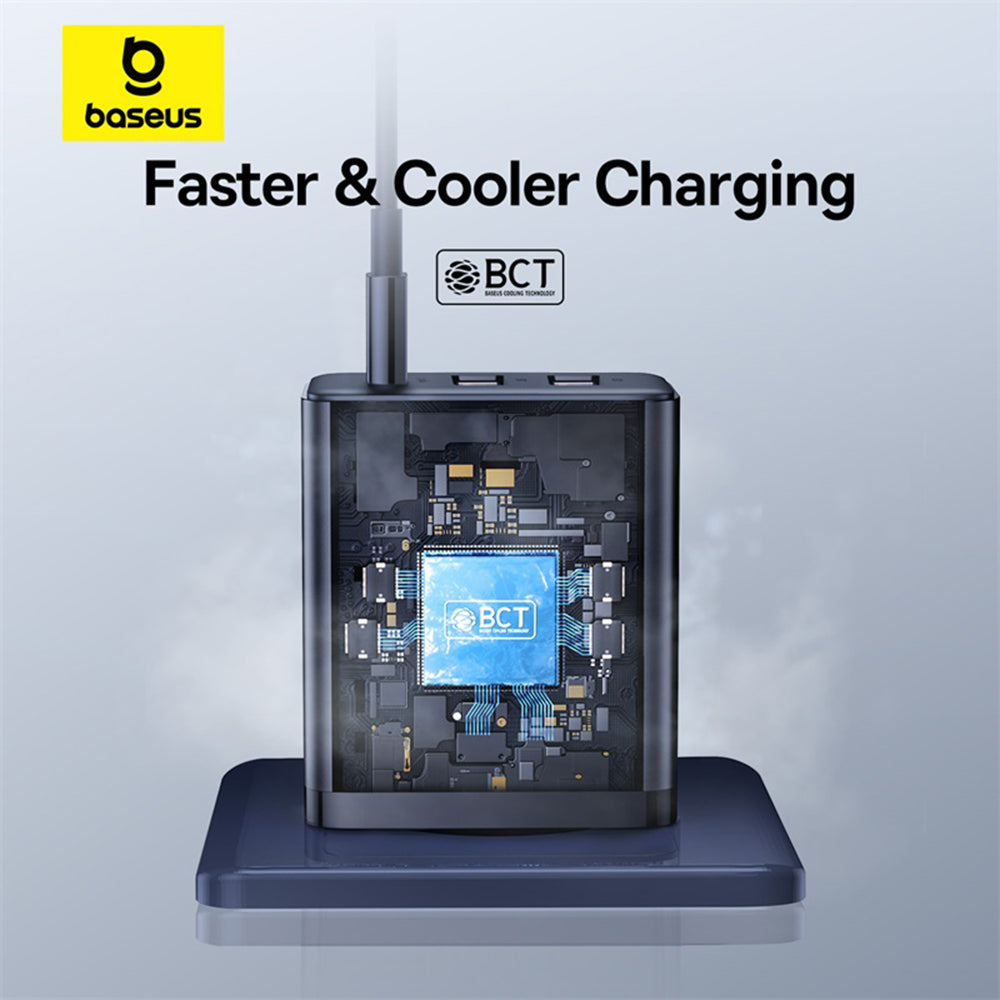 Baseus - Wall Charger (P10111402113-00) - GaN, 2x USB, Type-C, Fast Charging, 30W - Cluster Black