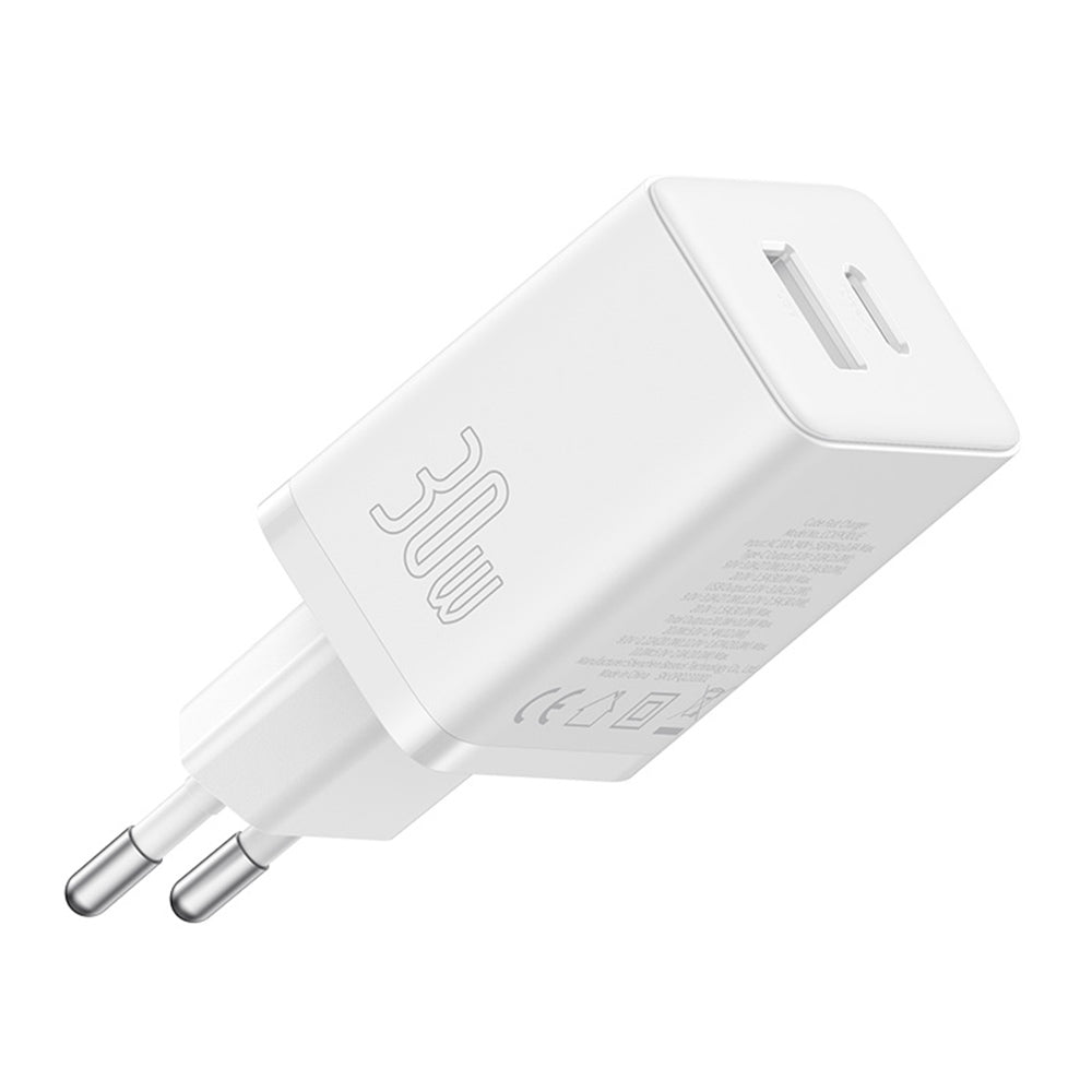 Baseus - Wall Charger (P10111404213-00) - USB, Type-C, Fast Charge 30W - Moon White