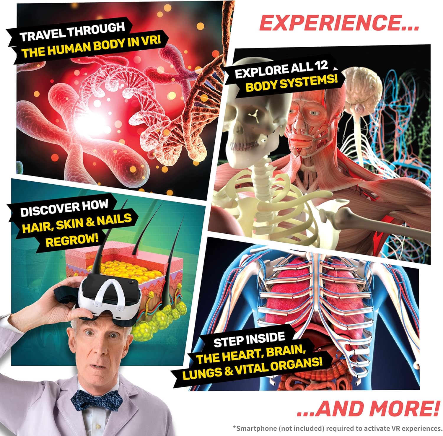 Abacus Brands Body Lab VR Επιστημονικό σετ εικονικής πραγματικότητας – Πλήρης Ελληνική Έκδοση – Περιλαμβάνει Γυαλιά VR