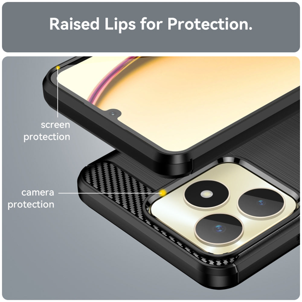 Techsuit - Carbon Silicone - Realme C51 / Note 50 - Black