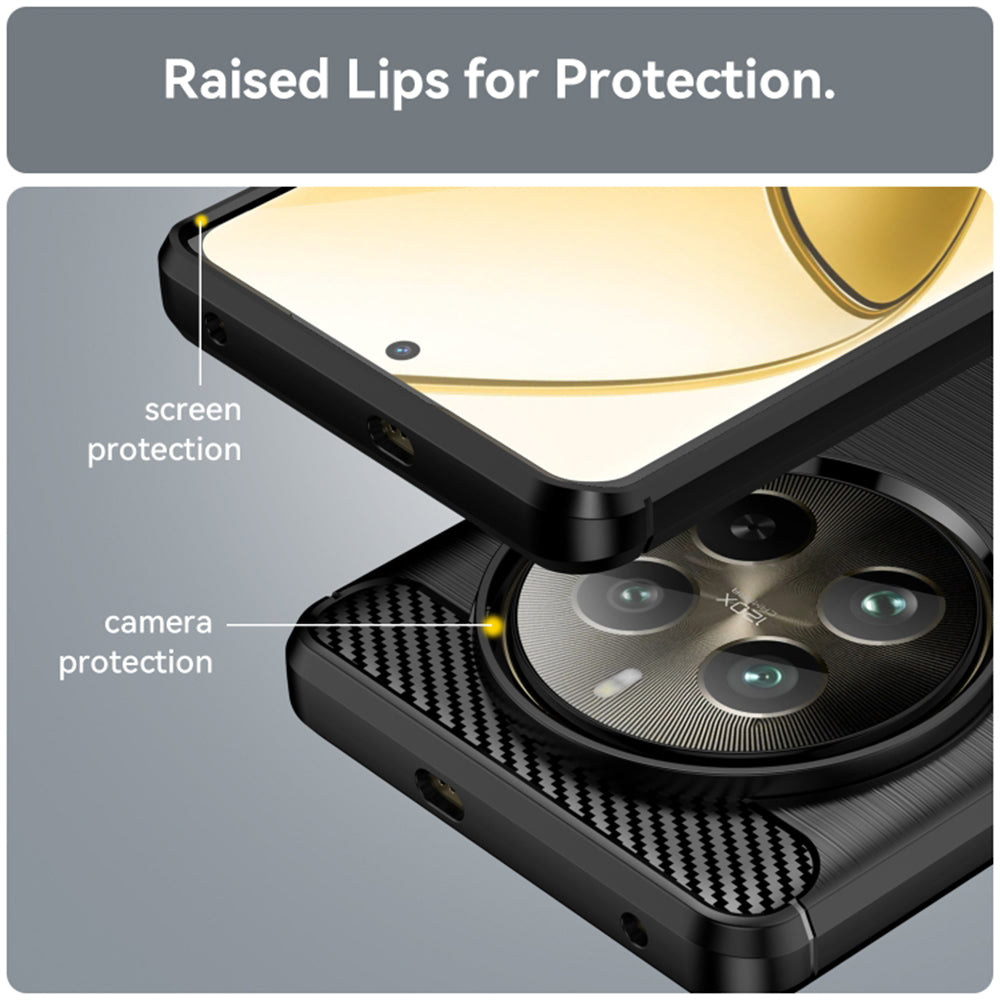 Techsuit - Carbon Silicone - Realme 12 Pro / 12 Pro+ - Black