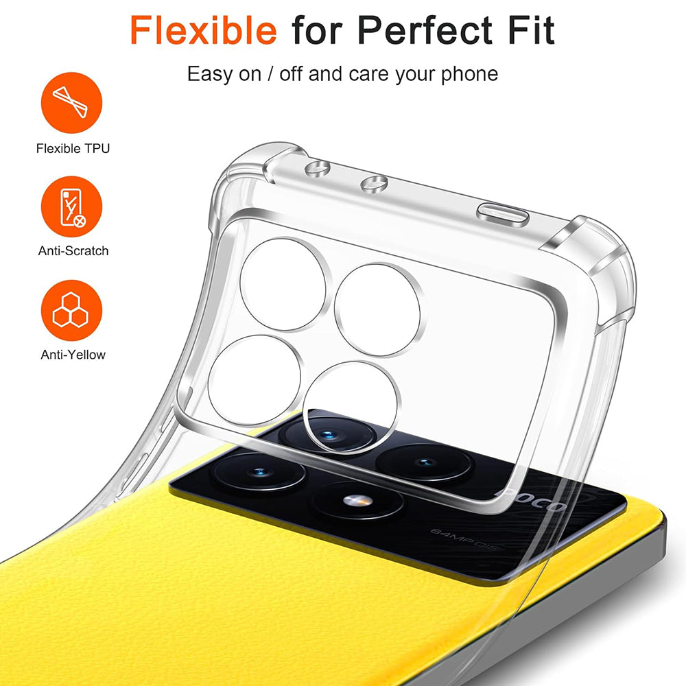 Techsuit - Shockproof Clear Silicone - Xiaomi Poco X6 Pro - Clear