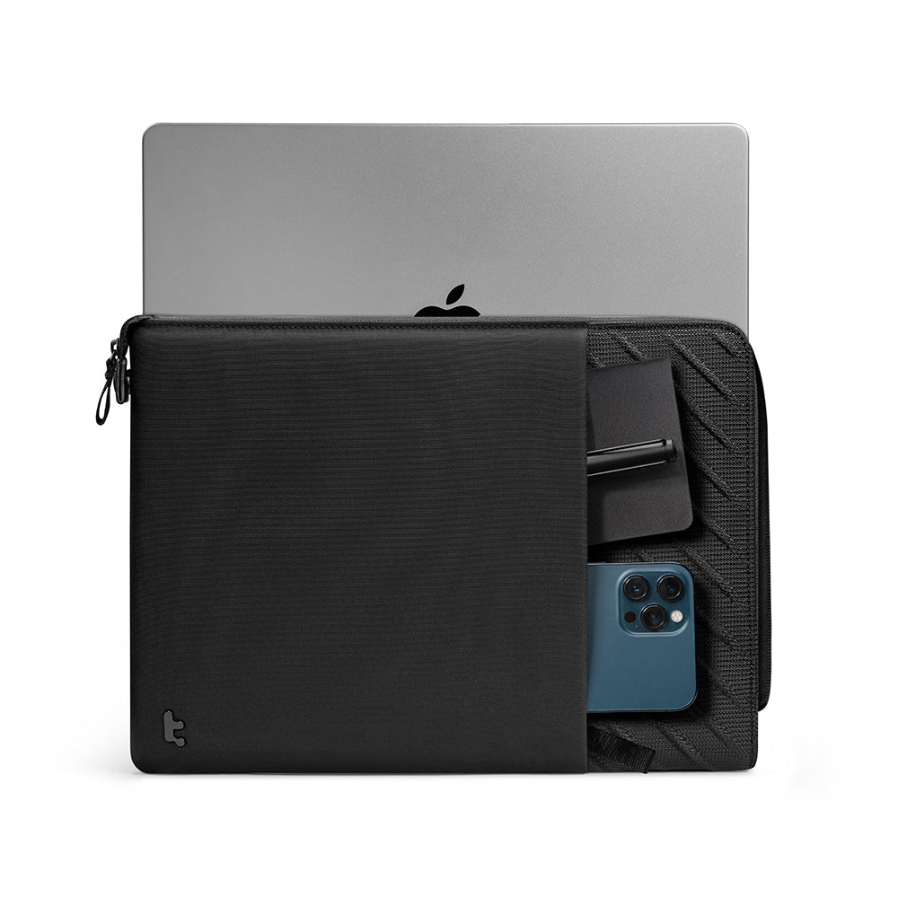 Tomtoc - Voyage Laptop Sleeve (A10F2D1) - 45° Diagonal Lines, Water-Resistant, 16" - Black