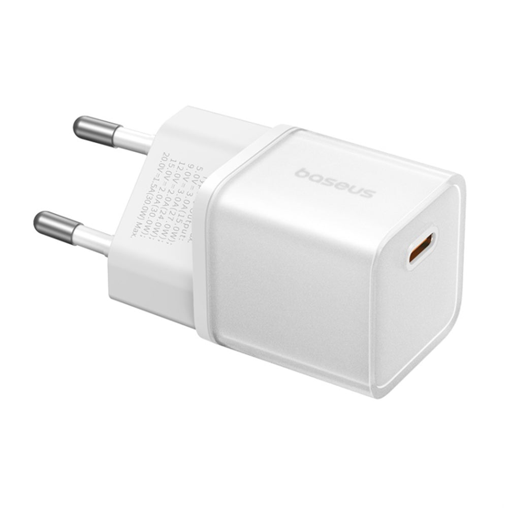 Baseus - Wall Charger Gallium Nitride (P10162504213-00) - GaN5S, Type-C, Fast Charge, 30W - White