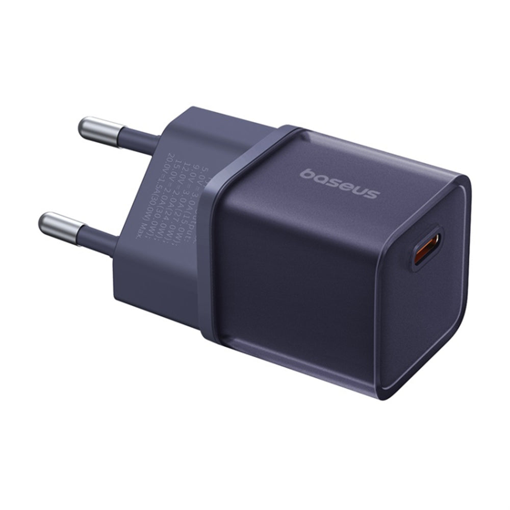 Baseus - Wall Charger Gallium Nitride (P10162504523-00) - GaN5S, Type-C, Fast Charge, 30W - Purple