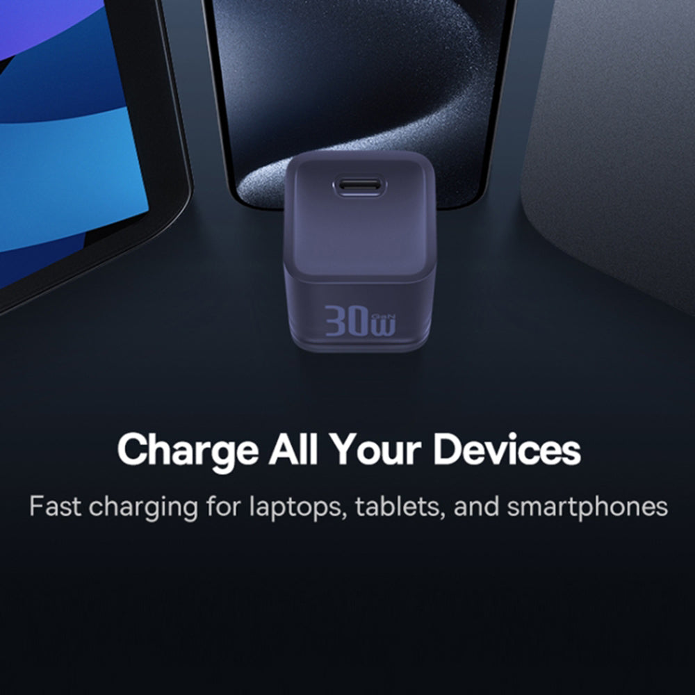 Baseus - Wall Charger Gallium Nitride (P10162504523-00) - GaN5S, Type-C, Fast Charge, 30W - Purple