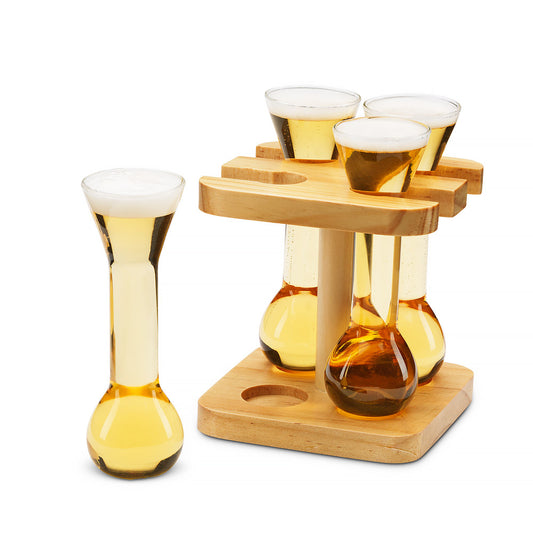The Source Mini Yards Of Ale - Σετ Μινι Ποτηριών Μπύρας Με Ξύλινη Βάση – Θήκη για κινητό από το PhoneBazaar.gr
