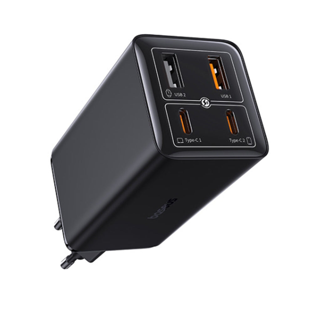 Baseus - Wall Charger GaN6 Pro (P10162705112-00) - Type-C Cable Included, 2x USB, 2x Type-C, 100W, 100W, 20V, 5A, 1m - Black