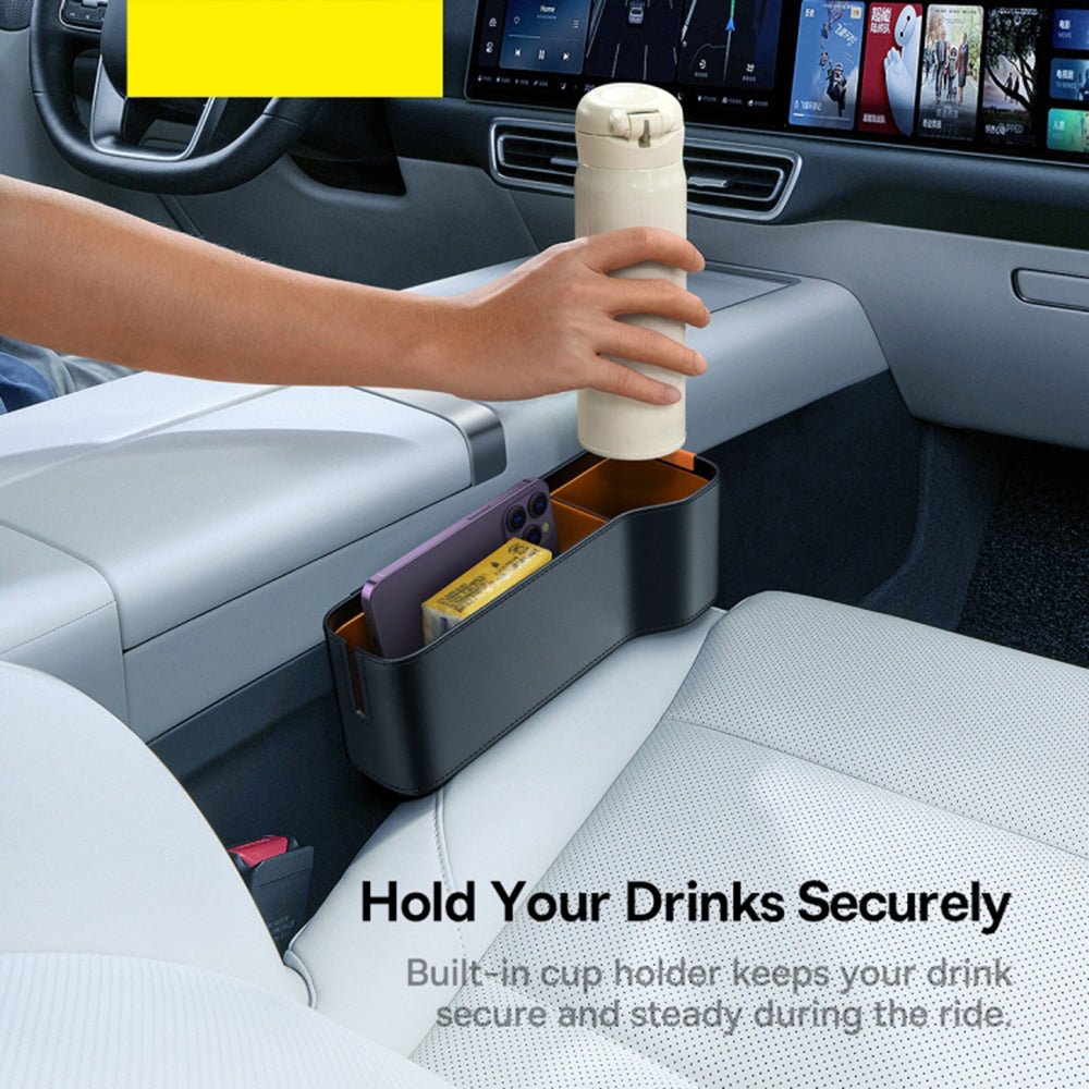 Baseus - Car Storage Box OrganizeFun (C20256502111-00) - PU, Cotton, 270 x 170 x 168mm - Black