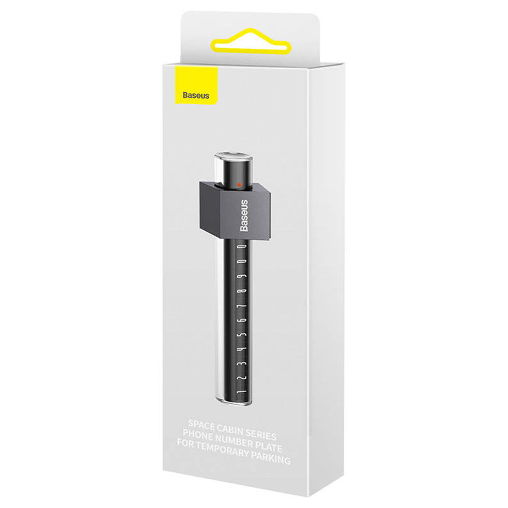 Baseus - Parking Number Space (CNHM020014) - Temporary Parking Sign for Dashboard, Removable 3M Glue, 6 Sets of Digits - Grey
