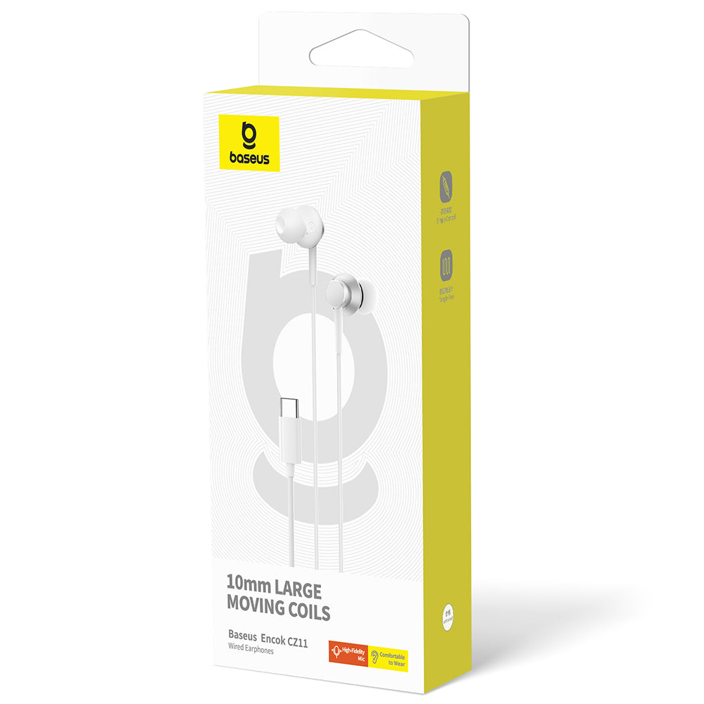 Baseus - Wired Earphones Encok CZ11 (A00164300213-Z1) - Type-C, In-Ear - Moon White