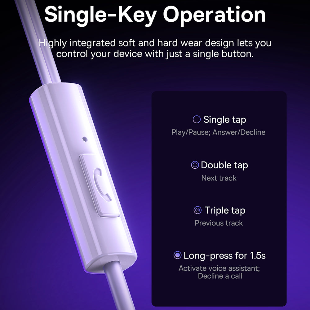 Baseus - Wired Earphones Encok CZ11 (A00164300213-Z1) - Type-C, In-Ear - Moon White