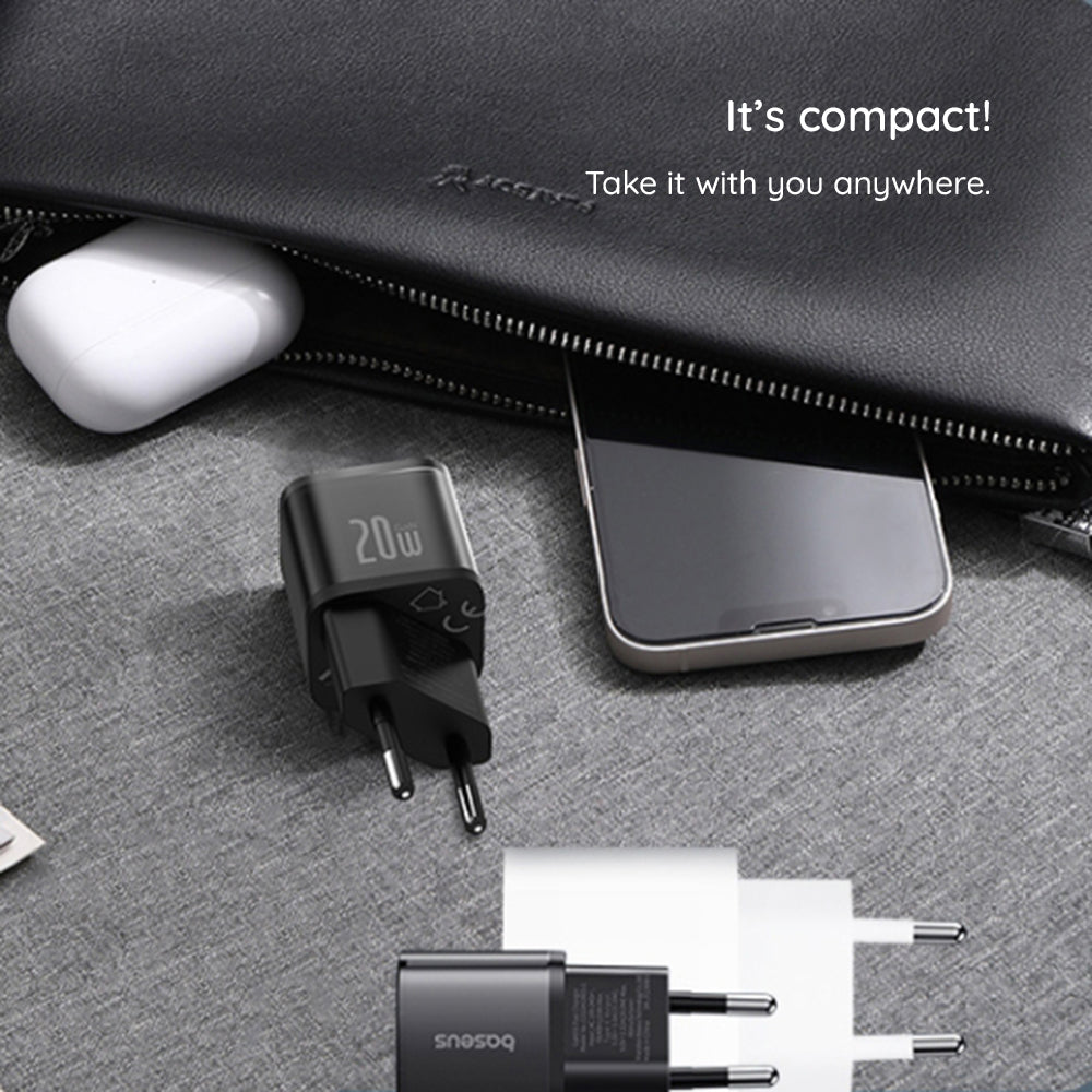 Baseus - Wall Charger (P10162503113-00) - GaN5S, Type-C, 20W - Black