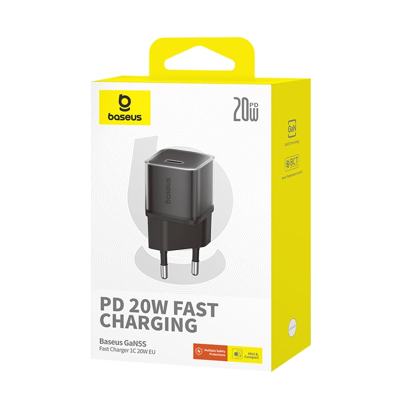 Baseus - Wall Charger (P10162503113-00) - GaN5S, Type-C, 20W - Black