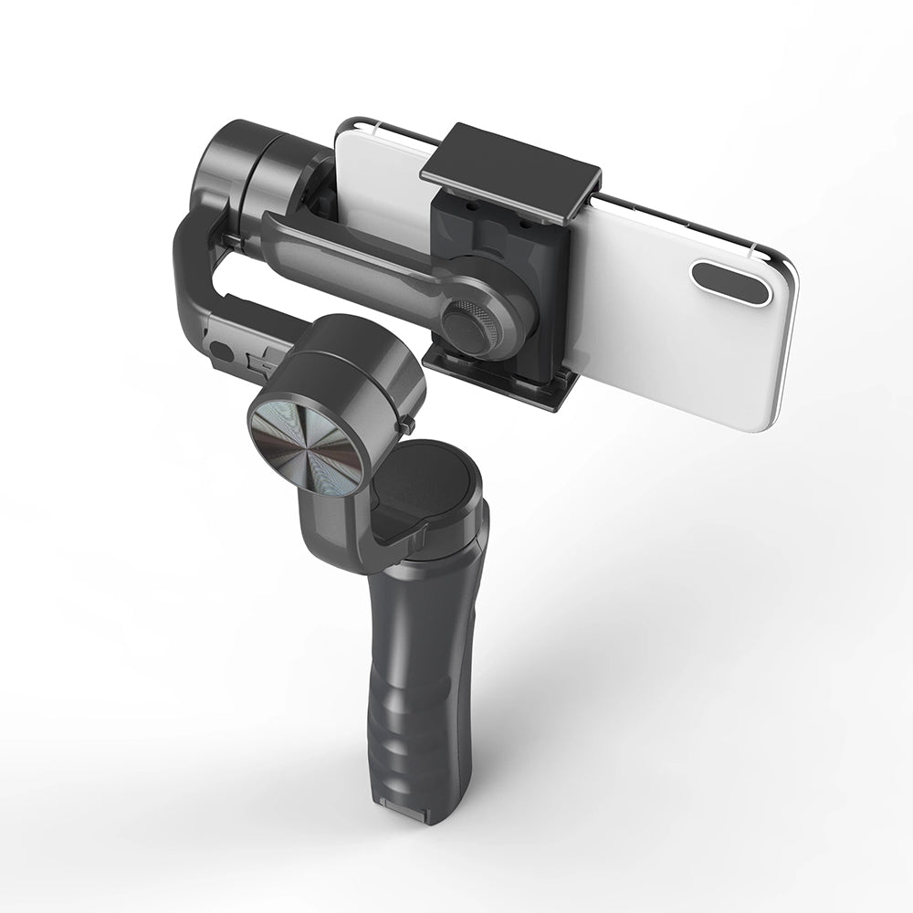 Techsuit - Phone Gimbal (H4) - with 3 Axis Handheld, Joystick, Micro-USB, 6.1inch Max, Aluminum Alloy, 2200mAh - Black