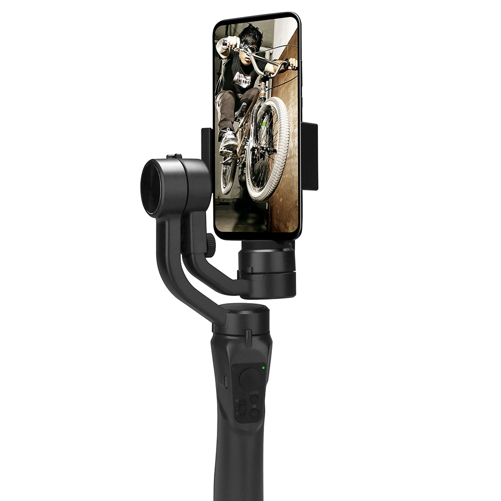 Techsuit - Phone Gimbal (F6) - with 3 Axis Anti Shake, Sport Inception, Face Tracking, Remote Control, 2200mAh - Black