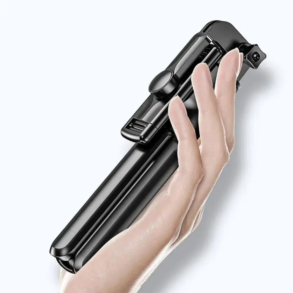 Techsuit - Selfie Stick (S03) - Stable and Compact Tripod Mount with Bluetooth Remote Control, 68cm - Black