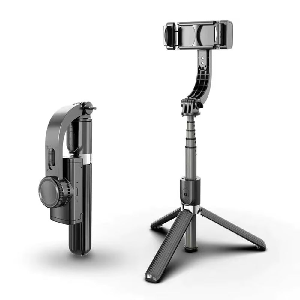 Techsuit - Selfie Stick (L08) - Stable Gimbal/Tripod with Bluetooth Remote Control, 360 Rotation, 86cm - Black