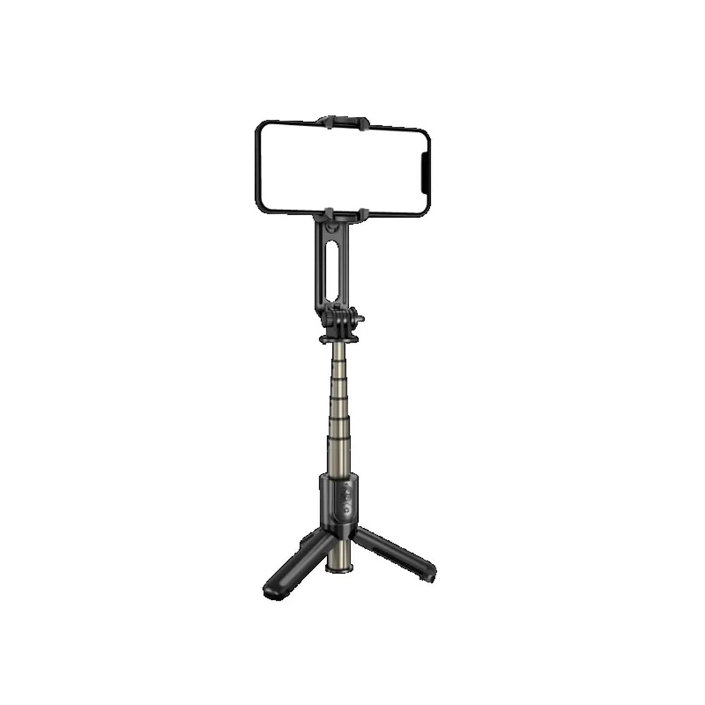 Techsuit - Mini Selfie Stick (L18Mini) - Stable Gimbal/Tripod with Bluetooth Remote Control, 360 Rotation, 70cm - Black