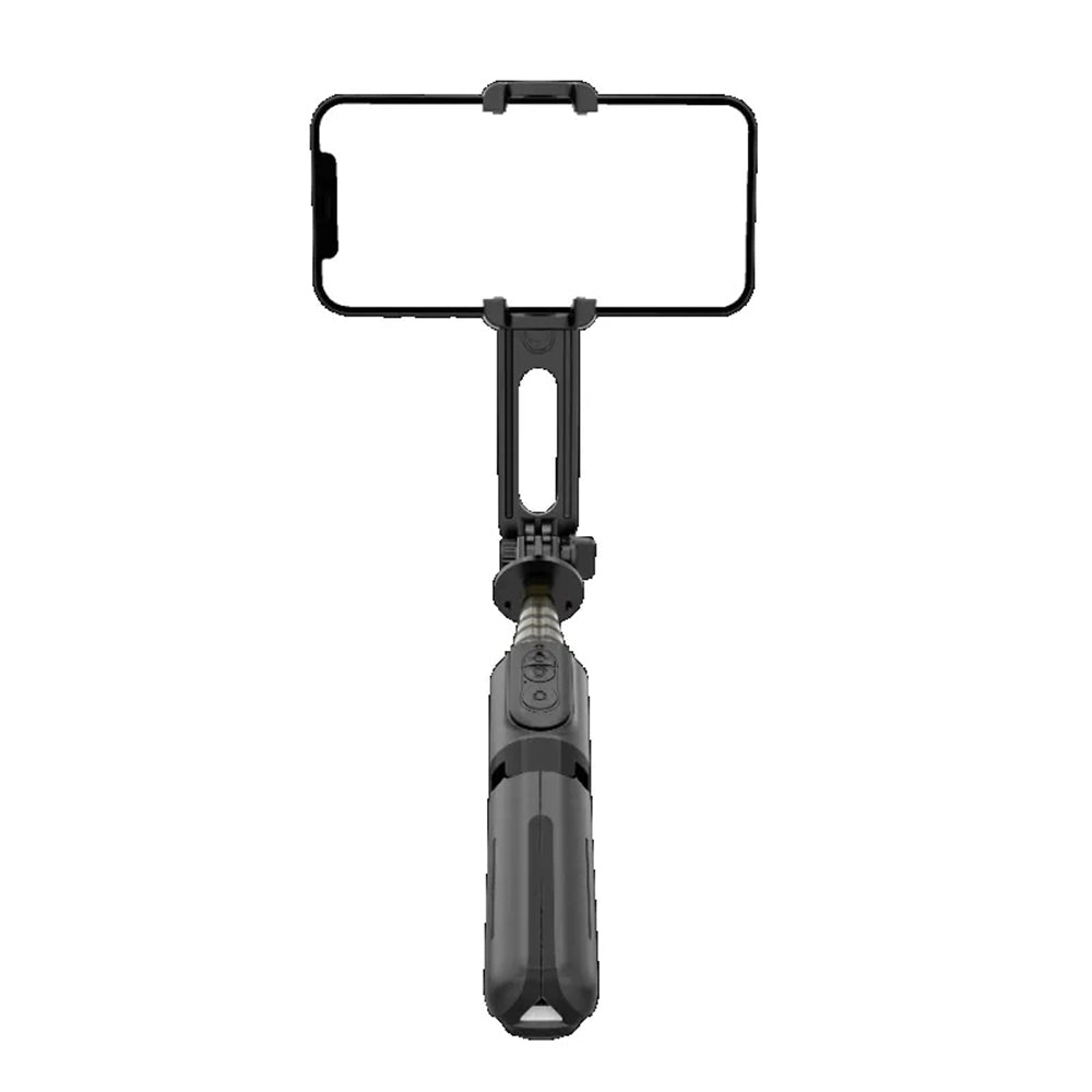 Techsuit - Mini Selfie Stick (L18Mini) - Stable Gimbal/Tripod with Bluetooth Remote Control, 360 Rotation, 70cm - Black