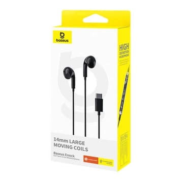 Baseus - Wired Earphones Encok CZ17 (A00170000113-Z1) - Type-C, 20Hz-20kHz - Cluster Black