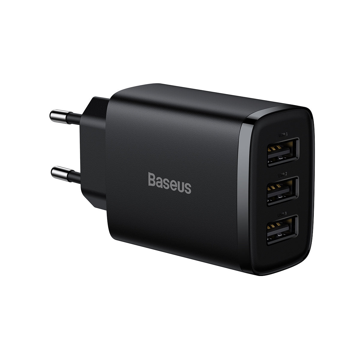 Baseus - Wall Charger Compact (CCXJ020101) - Universal Compatibility, 3 x USB, 17W, 5V - Black