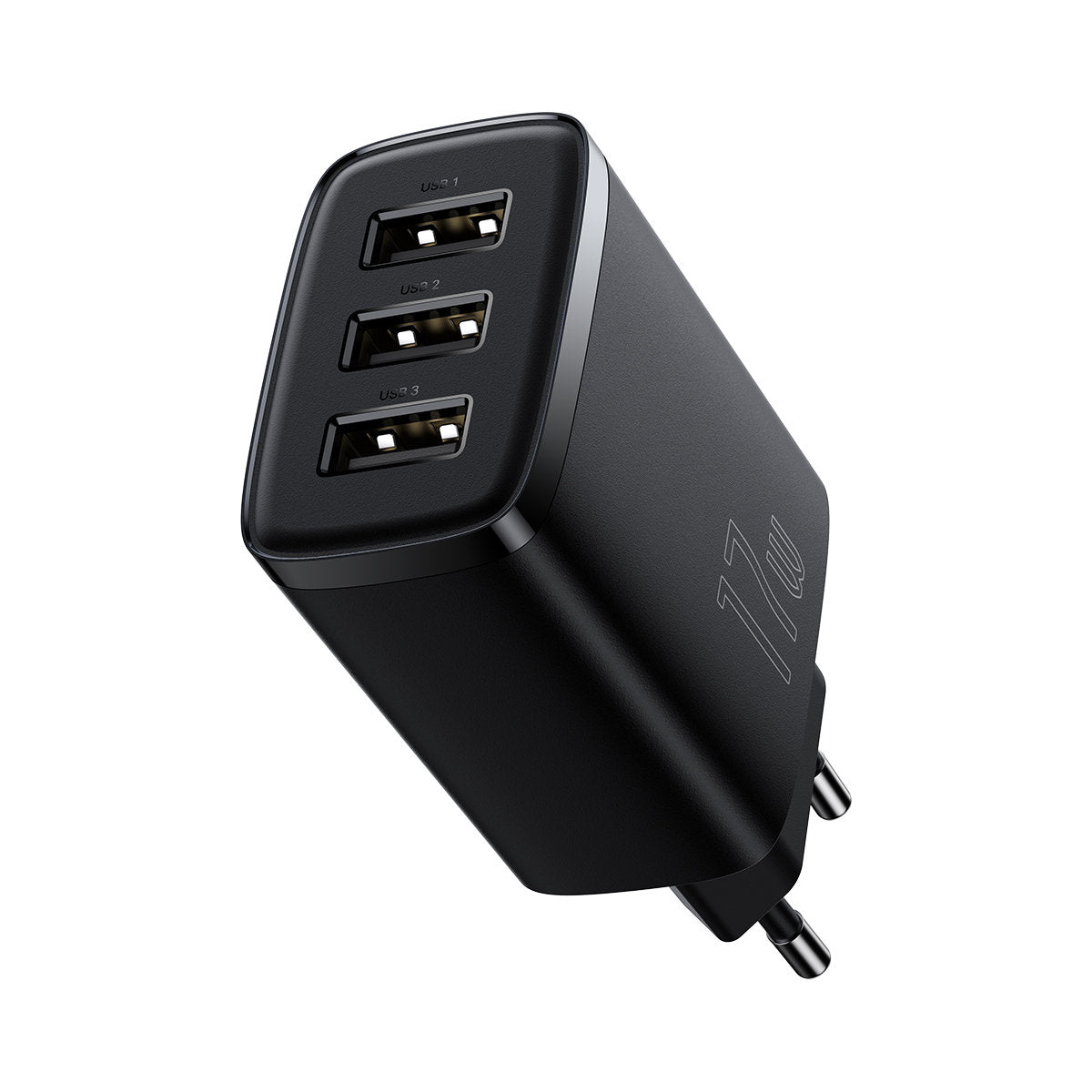 Baseus - Wall Charger Compact (CCXJ020101) - Universal Compatibility, 3 x USB, 17W, 5V - Black