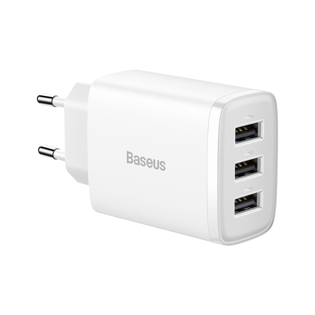 Baseus - Wall Charger Compact (CCXJ020102) - Universal Compatibility, 3 x USB, 17W, 5V - White