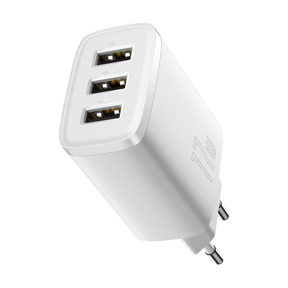 Baseus - Wall Charger Compact (CCXJ020102) - Universal Compatibility, 3 x USB, 17W, 5V - White