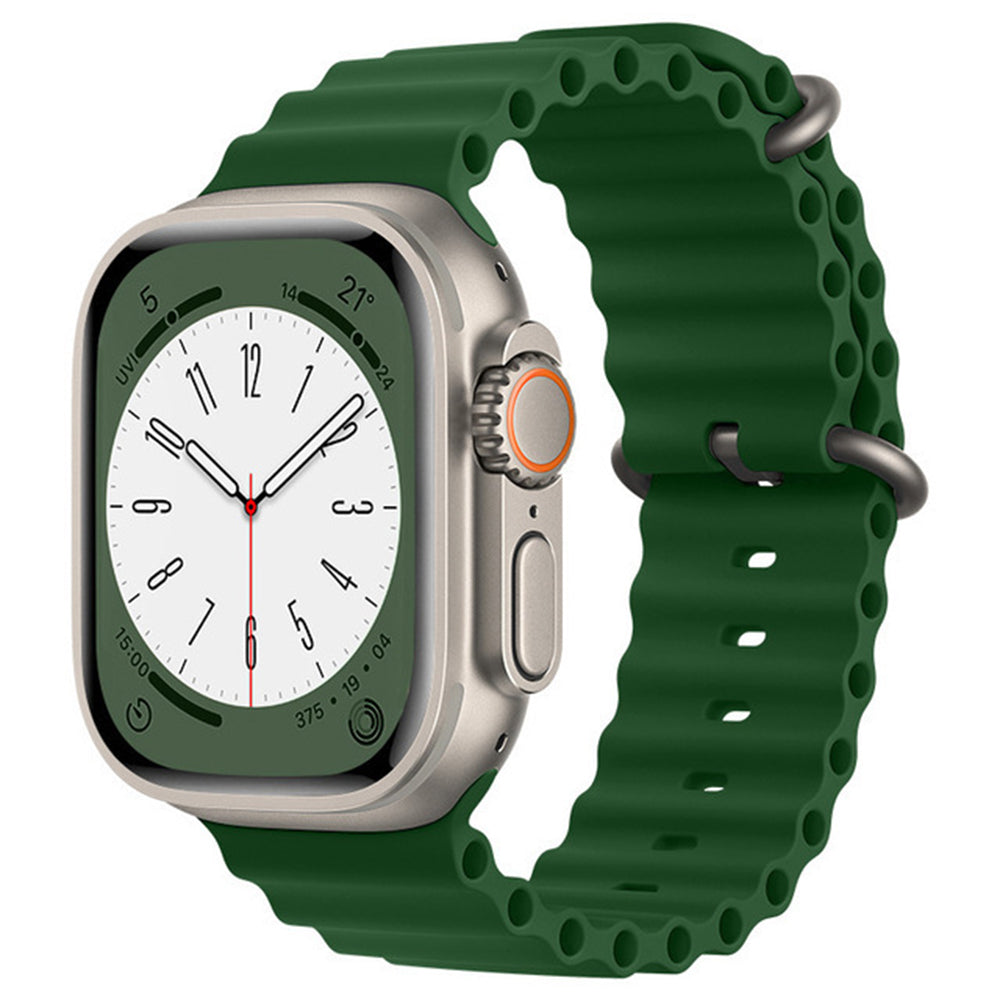 Techsuit - Watchband (W038) - Apple Watch 1/2/3/4/5/6/7/8/9/10/11/SE/SE 2/SE 3/Ultra/Ultra 2/Ultra 3 (42/44/45/46/49mm) - Army Green