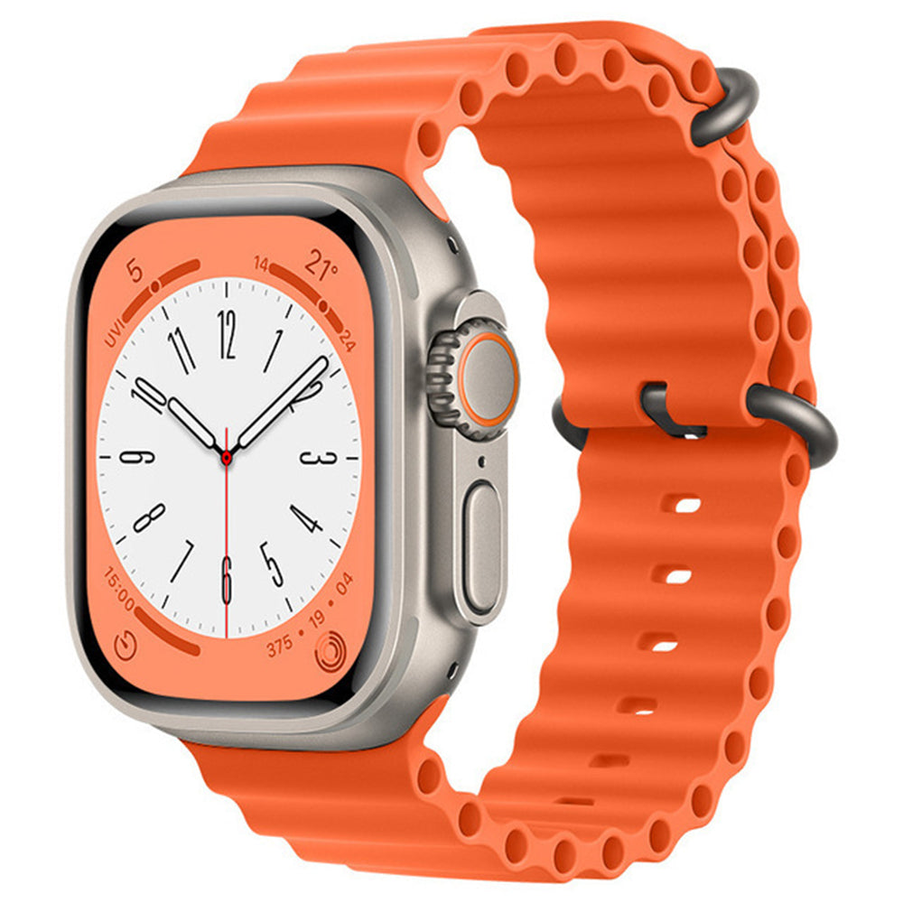Techsuit - Watchband (W038) - Apple Watch 1/2/3/4/5/6/7/8/9/10/11/SE/SE 2/SE 3/Ultra/Ultra 2/Ultra 3 (42/44/45/46/49mm) - Orange