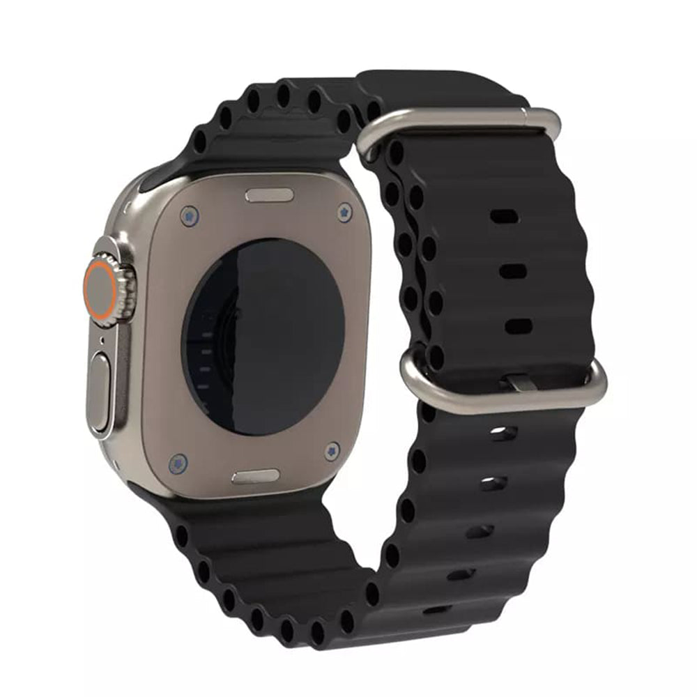 Techsuit - Watchband (W038) - Apple Watch 1/2/3/4/5/6/7/8/9/10/11/SE/SE 2/SE 3/Ultra/Ultra 2/Ultra 3 (42/44/45/46/49mm) - Black