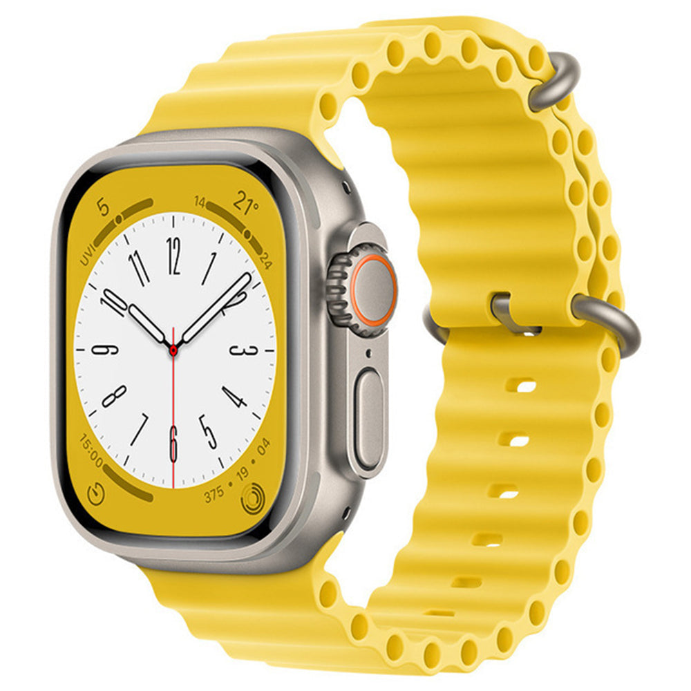 Techsuit - Watchband (W038) - Apple Watch 1/2/3/4/5/6/7/8/9/10/11/SE/SE 2/SE 3/Ultra/Ultra 2/Ultra 3 (42/44/45/46/49mm) - Yellow