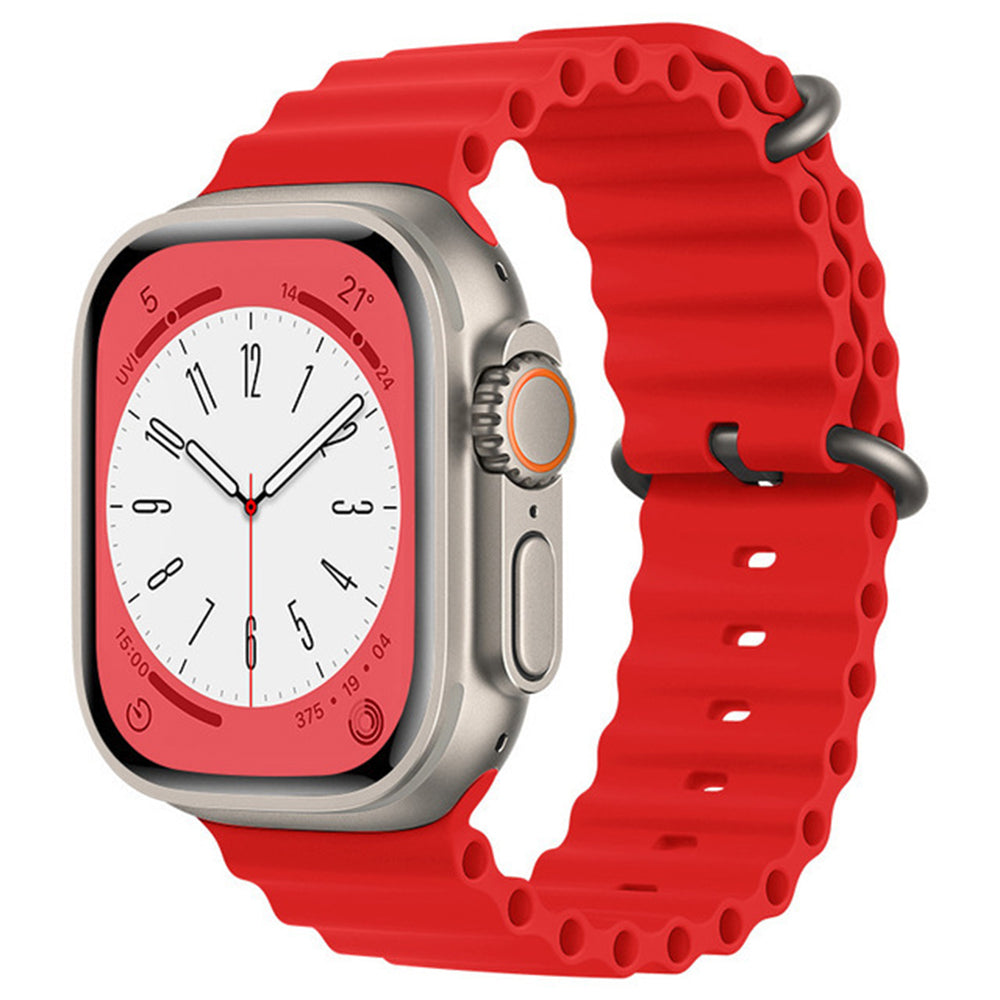 Techsuit - Watchband (W038) - Apple Watch 1/2/3/4/5/6/7/8/9/10/11/SE/SE 2/SE 3 (38/40/41/42mm) - Red