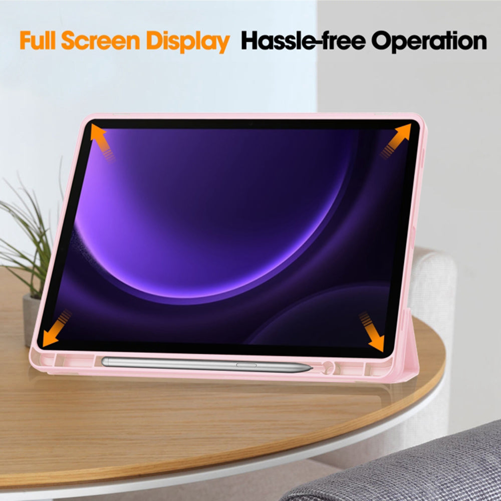 Techsuit - Flex Trifold (with Pencil Holder) - Galaxy Tab S9 / S9 FE / S10 FE - Pink